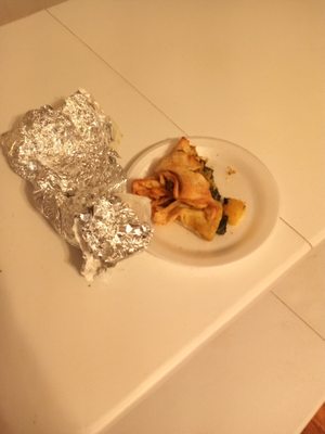 HALF EATEN FOOD...LIKE I PAID FOR SOMEBODY'S LUNCH