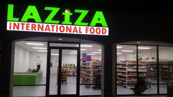 Our store front at Laziza International Food