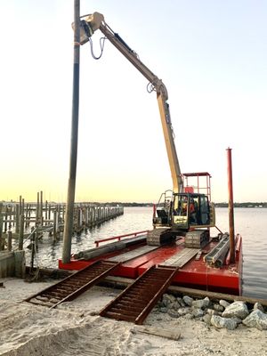 Equipment, pile driving, pier repair