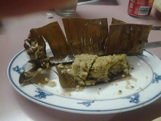 Tamale, had to literally pull the plate away to get a photo!