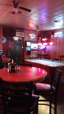 You can play pool or just sit and have a beer.  TVs available, too