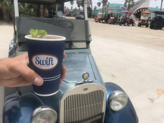 Delicious mint mojito and a hot rod makes us beach ready.