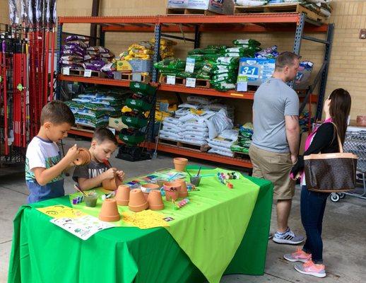 Paint & decorate your own clay pot & take it home for free! There's a Princess party inside too :)