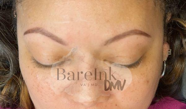 Hybrid Eyebrow tinting to enhance sparse brows with a natural look. No downtime and low maintenance results!