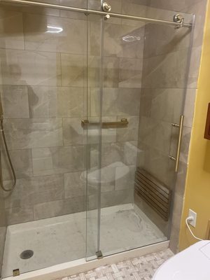 Walk in shower doors install