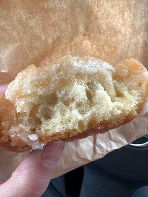 Up close and personal with the inside of a donut