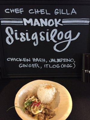 Manok Sisigsilog (by Chef Chel Gilla) - Chicken Hash with Jalapeno and Ginger Aromatics Topped With an Itlog (egg)