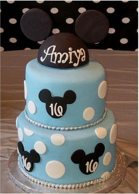 Mickey inspired sweet 16 cake