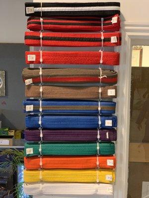 1 White Belt (10th Kup), 12 Color Belts (9th ~ 1st Kup), and 9 Black Belt Degrees (1st ~ 9th Dan)