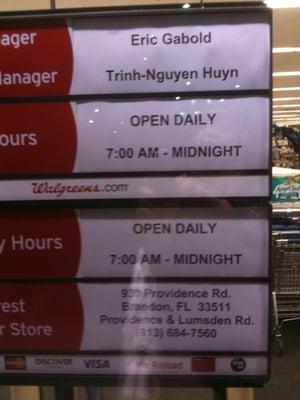 Store & Pharmacy Hours