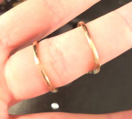 My wedding band that broke after wearing it for TWO WEEKS that Lagene's wouldn't refund