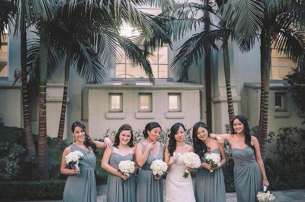 Bride and bridesmaids all styled by Sonya Byun. Bride was given a trial hair run and a haircut prior to wedding day.