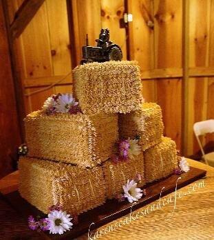 Custom hay bale wedding cake!