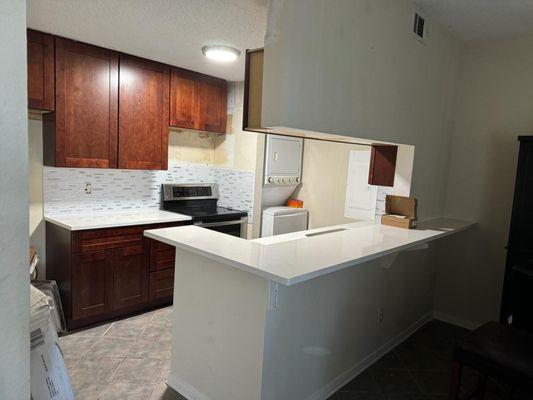 New cabinets and quartz countertops