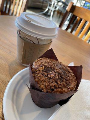 Cinnamon cardamom latte with muffin- delicious!!