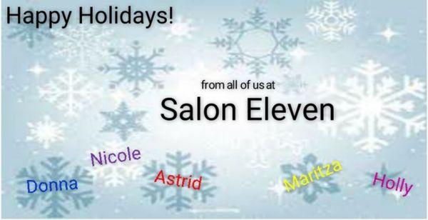 Happy Holidays from all of us at Salon Eleven!