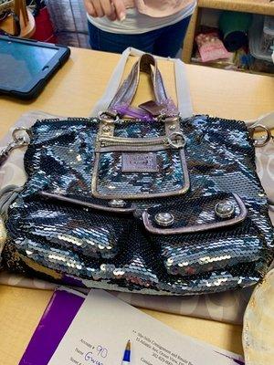 This was my most spendy COACH bag Poppy Glamor Sequin XL Tote-- nearly $400 at the Columbia Mall Coach now available at a deep discount!