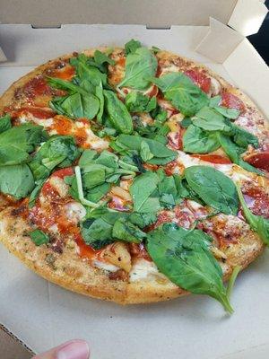 $6 medium pepperoni pineapple spinach