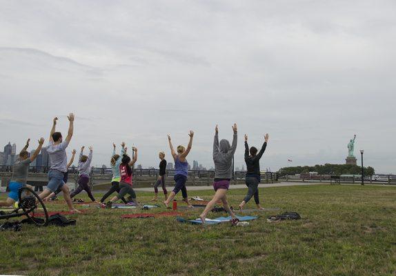 Yoga & Picnic fundraiser for Liberty Humane Society in Liberty State Park