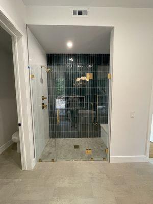 bathroom glass shower door