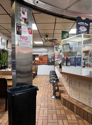 Extra stool seating with booths