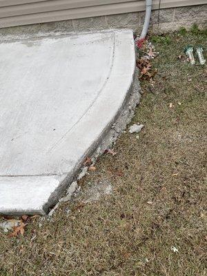 Poor concrete job.