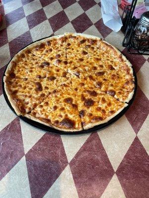 13" extra crispy cheese pizza