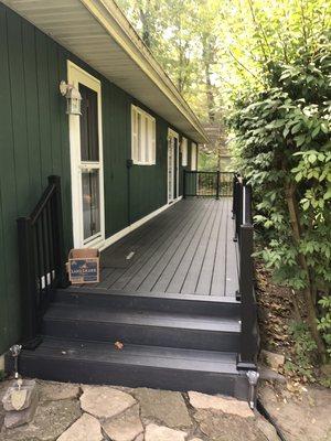 Composite deck and aluminum railing