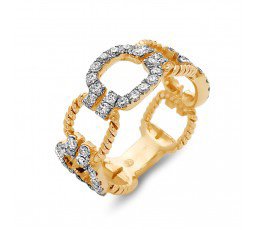 18Kt yellow Gold Diamond link Ring