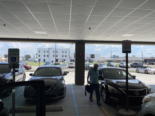 Handicapped & Ochsner employee parking.