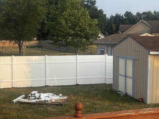 A white vinyl fence we finished over the summer