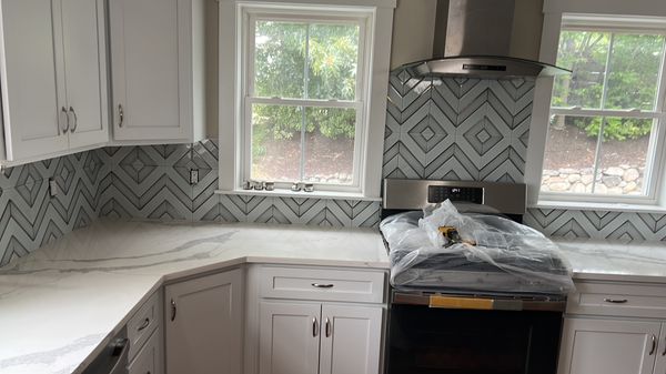 Beautiful glass tile pattern made in Acton-Ma