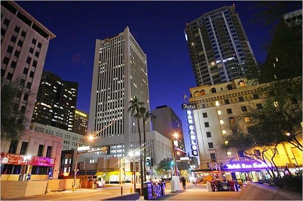 A bustling Downtown Phoenix