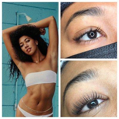 Premium Keratin Lash Lift & Tint on the beautiful Aoki Lee Simmons by Elevated Beauty