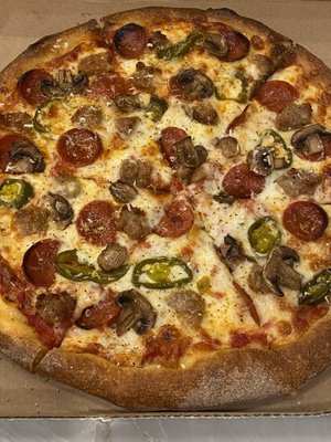 NY Pepperoni, Sausage, Mushroom & Jalapeno