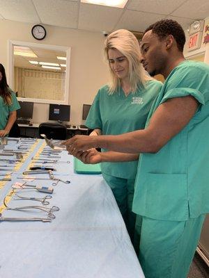 Surgical Technology students preparing for their exam