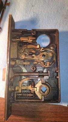 An inside look at a residential mortise lock from the 1920s that we repaired