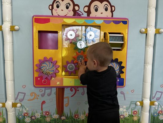 4 years & younger play area with sensory boards.