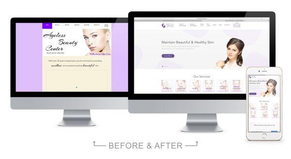 Before and After FirstOCDermatology.com redesign and re-branding.