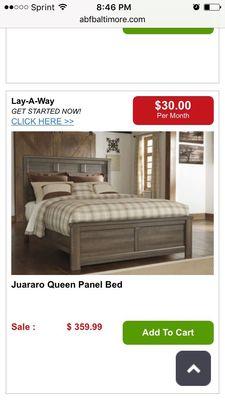 Price for the bed not during Black Friday. Still cheaper than ashley furniture and same bed