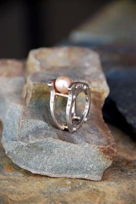 Mauzie's original sterling and natural color pearl ring.