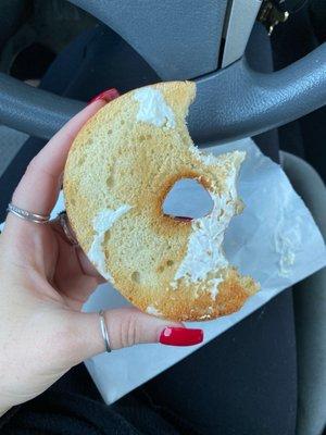 You call this a cream cheese bagel?