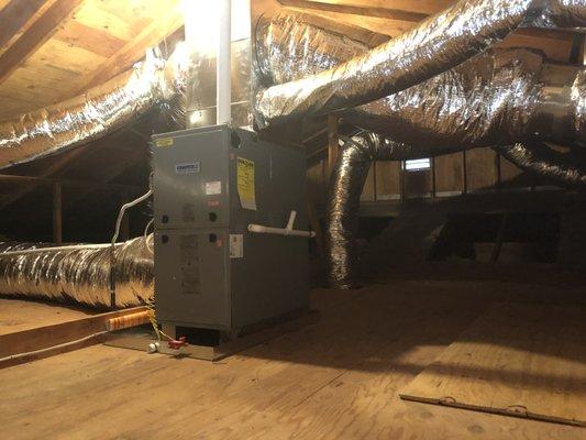 furnace in attic installation