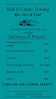 Towing prices!