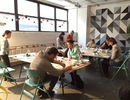 Sunday painting class at Brooklyn Craft Company in Greenpoint