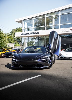 McLaren 720S Spider in front of McLaren Greenwich