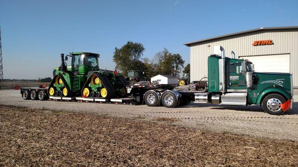 Semi hauling agriculture equipment