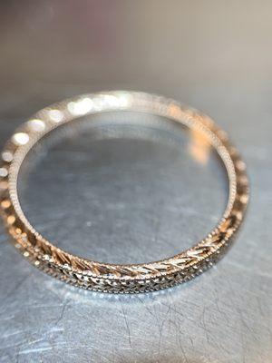 Hand engraved wedding band