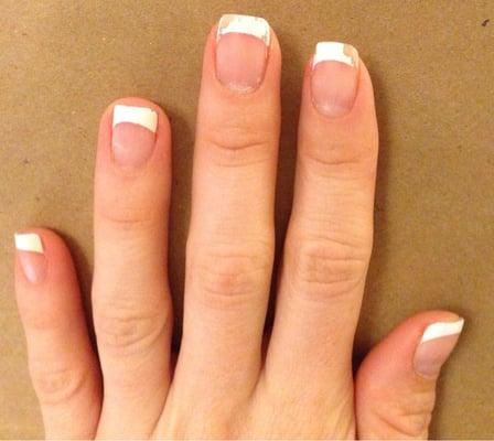 Had my nails done on a Saturday afternoon...and this is how they look on Monday evening. Save your $.