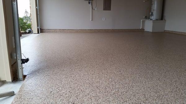 Full Flake Polyaspartic Garage Floor Coating System - Color: Copper Mountain